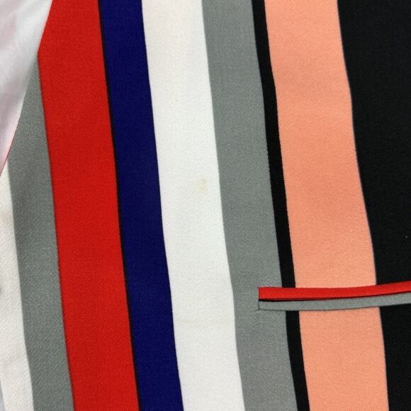 Lindsay Lohan x Lavish Alice Multistripe Print Collarless Cape Blazer Sz 22 Plus - Picture 11 of 12